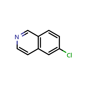 Chemical structure of 6-Chloro-isoquinoline , CAS 62882-02-4, AChemBlock P36962