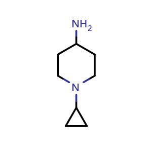 Chemical structure of 1-Cyclopropyl-4-piperidinamine , CAS 62813-02-9, AChemBlock P36967