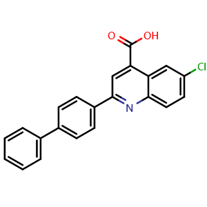 Chemical structure of 2-Biphenyl-4-yl-6-chloro-4-carboxyquinoline , CAS 627907-09-9, AChemBlock P36968