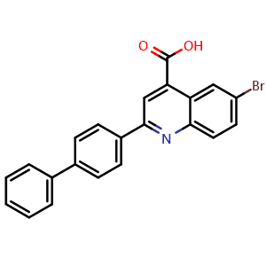 Chemical structure of 2-Biphenyl-4-yl-6-bromo-4-carboxy-quinoline , CAS 627907-08-8, AChemBlock P36969
