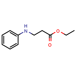 Chemical structure of N-Phenyl-b-alanine ethyl ester , CAS 62750-11-2, AChemBlock P36974