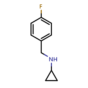 Chemical structure of N-Cyclopropyl-4-fluoro-benzylamine , CAS 625437-46-9, AChemBlock P36992