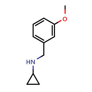 Chemical structure of Cyclopropyl(3-methoxybenzyl)amine , CAS 625437-31-2, AChemBlock P36994