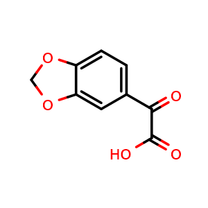 Chemical structure of 2-(Benzo[d][1,3]dioxol-5-yl)-2-oxoacetic acid , CAS 62396-98-9, AChemBlock P37003