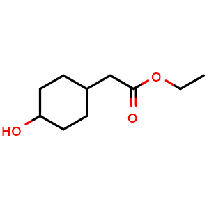 Chemical structure of 4-Hydroxycyclohexaneacetic acid ethyl ester , CAS 62141-22-4, AChemBlock P37018
