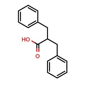 Chemical structure of 2-Benzyl-3-phenylpropanoic acid , CAS 618-68-8, AChemBlock P37040