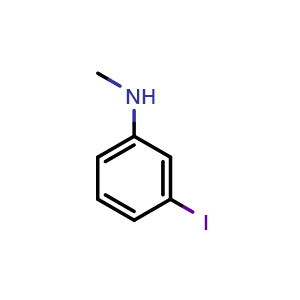 Chemical structure of 3-Iodo-N-methyl-benzenamine , CAS 61829-42-3, AChemBlock P37043