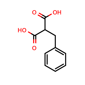 Chemical structure of Benzylmalonic acid , CAS 616-75-1, AChemBlock P37047