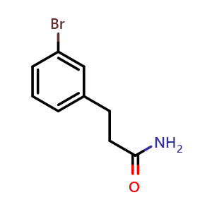 Chemical structure of 3-Bromo-benzenepropanamide , CAS 615534-55-9, AChemBlock P37053