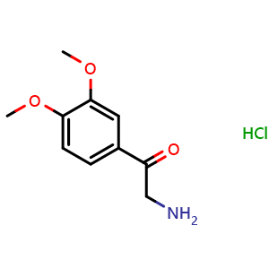 Chemical structure of 2-Amino-1-(3,4-dimethoxyphenyl)-1-ethanone hydrochloride , CAS 61416-34-0, AChemBlock P37076