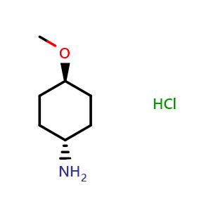 Chemical structure of trans-4-Methoxycyclohexanamine hydrochloride , CAS 61367-41-7, AChemBlock P37077