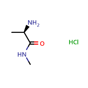 Chemical structure of D-Alanine methylamide hydrochloride , CAS 61302-99-6, AChemBlock P37080