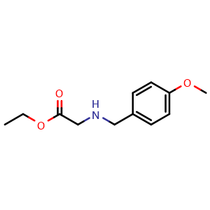 Chemical structure of Ethyl 2-(4-methoxybenzylamino)acetate , CAS 60857-16-1, AChemBlock P37108