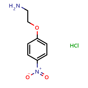 Chemical structure of 2-(4-Nitrophenoxy)ethanamine hydrochloride , CAS 98395-62-1, AChemBlock P37111