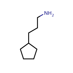 Chemical structure of Cyclopentanepropanamine , CAS 6053-58-3, AChemBlock P37126