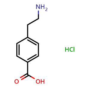 Chemical structure of 4-(2-Amino-ethyl)-benzoic acid hydrochloride , CAS 60531-36-4, AChemBlock P37127