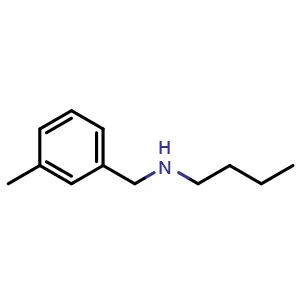 Chemical structure of N-(3-Methylbenzyl)butan-1-amine , CAS 60509-43-5, AChemBlock P37130