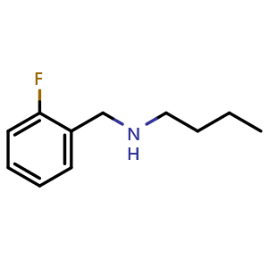 Chemical structure of N-(2-Fluorobenzyl)butan-1-amine , CAS 60509-33-3, AChemBlock P37137