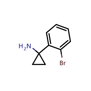 Chemical structure of 1-(2-Bromophenyl)-cyclopropanamine , CAS 604799-96-4, AChemBlock P37140