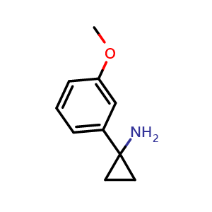 Chemical structure of 1-(3-Methoxyphenyl)-cyclopropanamine , CAS 604799-95-3, AChemBlock P37141