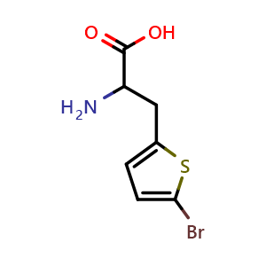 Chemical structure of 3-(5-Bromothien-2-yl)-DL-alanine , CAS 603940-91-6, AChemBlock P37150