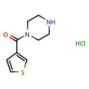Chemical structure of 1-(3-Thienylcarbonyl)piperazine hydrochloride , CAS 59939-74-1, AChemBlock P37170