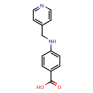 Chemical structure of 4-[(Pyridin-4-ylmethyl)amino]benzoic acid , CAS 5966-20-1, AChemBlock P37182