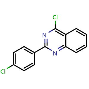 Chemical structure of 4-Chloro-2-(4-chlorophenyl)-quinazoline , CAS 59490-94-7, AChemBlock P37190