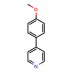 Chemical structure of 4-(4-Methoxyphenyl)-pyridine , CAS 5938-16-9, AChemBlock P37196