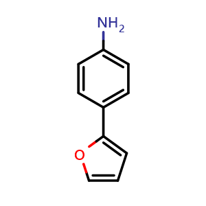Chemical structure of 4-(2-Furanyl)benzenamine , CAS 59147-02-3, AChemBlock P37203