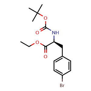 Chemical structure of N-Boc-4-bromo-L-phenylalanine ethyl ester , CAS 591249-54-6, AChemBlock P37204