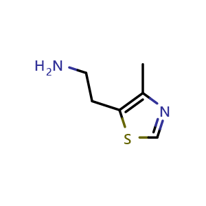 Chemical structure of 4-Methyl-5-thiazoleethanamine , CAS 58981-35-4, AChemBlock P37210