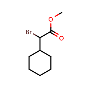 Chemical structure of a-Bromo-cyclohexaneacetic acid methyl ester , CAS 58851-63-1, AChemBlock P37218