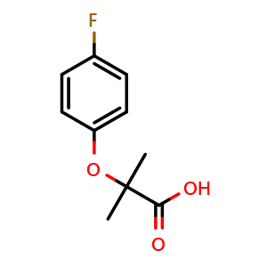 Chemical structure of 2-(4-Fluorophenoxy)-2-methylpropanoic acid , CAS 587-11-1, AChemBlock P37223