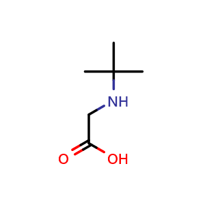 Chemical structure of N-(1,1-Dimethylethyl)-glycine , CAS 58482-93-2, AChemBlock P37230