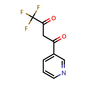 Chemical structure of 4,4,4-Trifluoro-1-(3-pyridyl)-1,3-butanedione , CAS 582-73-0, AChemBlock P37243