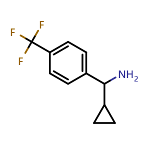 Chemical structure of a-Cyclopropyl-4-trifluoromethyl-benzylamine , CAS 581812-93-3, AChemBlock P37251