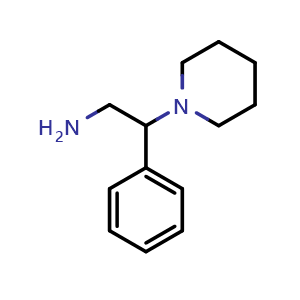 Chemical structure of b-1-Piperidinyl-benzeneethanamine , CAS 5815-73-6, AChemBlock P37255
