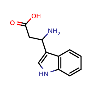 Chemical structure of b-Amino-indole-3-propionic acid , CAS 5814-94-8, AChemBlock P37256