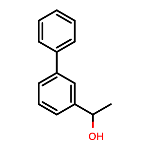 Chemical structure of 1-(Biphenyl-3-yl)ethanol , CAS 58114-12-8, AChemBlock P37261