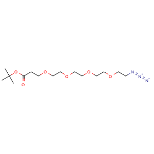 Chemical structure of N3-PEG4-CH2CH2COOtBu , CAS 581066-04-8, AChemBlock P37262