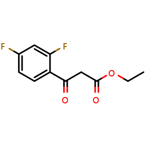 Chemical structure of Ethyl 3-(2,4-difluorophenyl)-3-oxopropanoate , CAS 58101-23-8, AChemBlock P37265