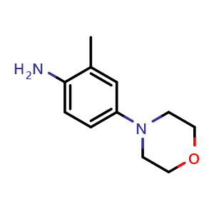 Chemical structure of 2-Methyl-4-(4-morpholinyl)benzenamine , CAS 581-00-0, AChemBlock P37266