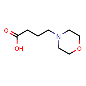 Chemical structure of 4-Morpholinebutanoic acid , CAS 5807-09-0, AChemBlock P37268