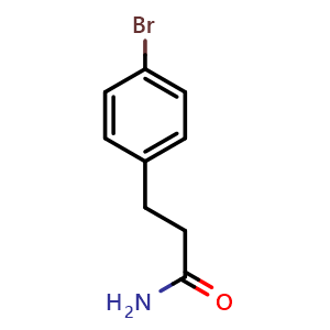 Chemical structure of 4-Bromo-benzenepropanamide , CAS 57775-11-8, AChemBlock P37285