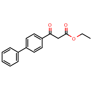Chemical structure of b-Oxo-biphenyl-4-propanoic acid ethyl ester , CAS 57477-98-2, AChemBlock P37310