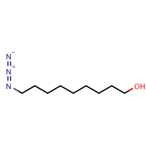 Chemical structure of 9-Azido-1-nonanol , CAS 57395-47-8, AChemBlock P37317