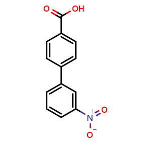 Chemical structure of 3'-Nitro-4-biphenylcarboxylic acid , CAS 5737-85-9, AChemBlock P37322