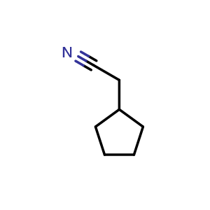 Chemical structure of Cyclopentaneacetonitrile , CAS 5732-87-6, AChemBlock P37327