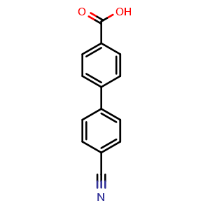 Chemical structure of 4'-Cyano-biphenyl-4-carboxylic acid , CAS 5728-46-1, AChemBlock P37332